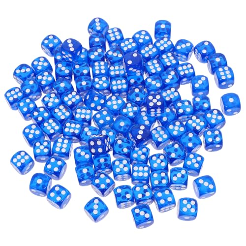 ZUNOXAZ 100 Stück Acryl Würfel Seitig mit Abgerundeten Ecken Bunte Transparente Spielwürfel für Brettspiele Partyzubehör Kompakt Leicht Lustig für Bar und Familienrunde von ZUNOXAZ