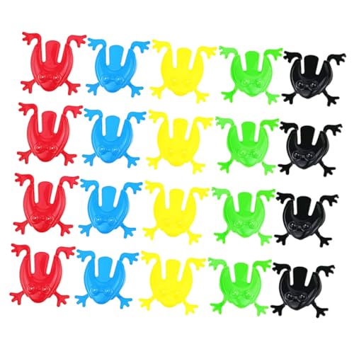 ZUNOXAZ 100 Stück Teiliges Buntes Hüpfspielzeug Frösche aus Kunststoff Realistische Springfrösche für Einfaches Drückspielzeug Spiel und Interaktion von ZUNOXAZ