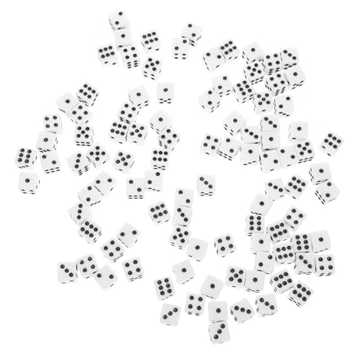 ZUNOXAZ 100 Stück Teiliges Würfelset aus Robustem Acryl Sechsseitige Spielwürfel mit Schwarzen Punkten Vielseitig für Brettspiele Partys und Lehrzwecke Würfel für Spielzubehör und von ZUNOXAZ