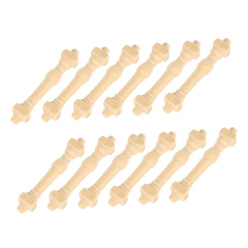 ZUNOXAZ 12 Stück Mini-Möbelmodell klein Geländer Mini-Hand Dekoration Holz Beige von ZUNOXAZ