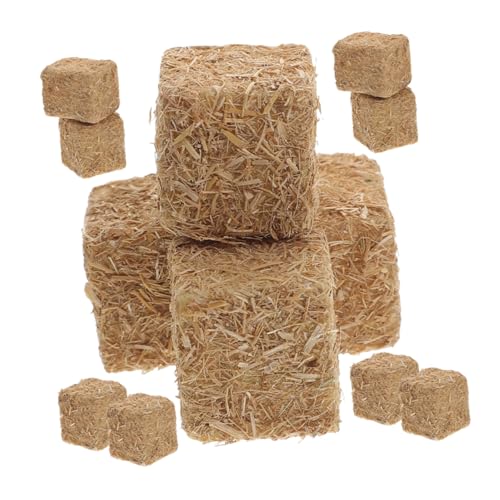ZUNOXAZ 12 Stück Miniatur Heuballen Deko für Puppenhaus Realistische Heuhaufen für DIY Sandtisch Farm Dioramen und Modellbahnen Mini Szene für Kreative Gestaltungen von ZUNOXAZ