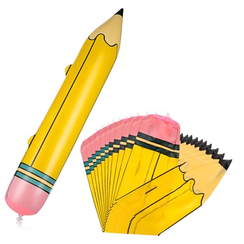 ZUNOXAZ 12 Stück Teiliges Aufblasbare Jumbo Bleistift Deko aus Robustem PVC Realistische Große Schreibstift Requisiten für Klassenzimmer Schulanfang Buchmesse und Fotoprop ZUNOXAZ 12 Stück Teiliges Aufblasbare Jumbo Bleistift Deko aus Robustem PVC Realistische Große Schreibstift Requisiten für Klassenzimmer Schulanfang Buchmesse und Fotoprop von ZUNOXAZ