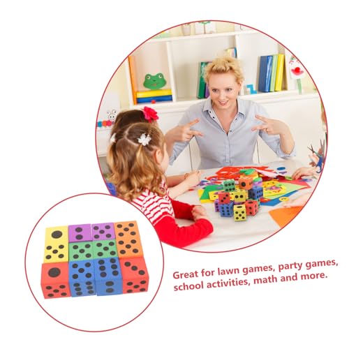 ZUNOXAZ 12 Stück Teiliges Eva Schaumstoff Würfel für Bunte Farben Sicher und Leicht für Lernspiele Klassenzimmer Outdoor und Reisen Fördert Spielerisch Logisches Zufällige Zufällige Farbe von ZUNOXAZ