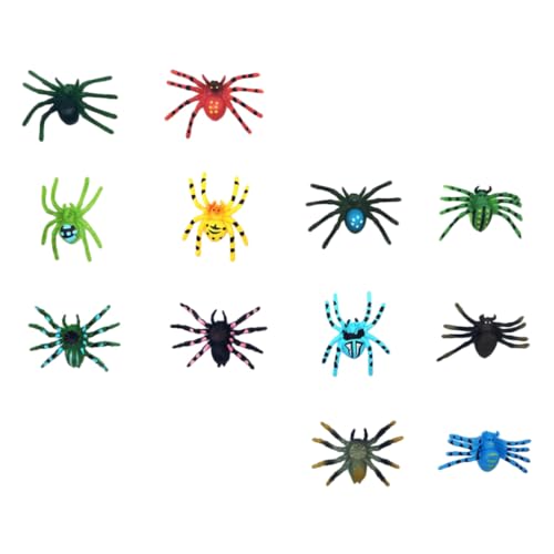 ZUNOXAZ 12 Stück Teiliges Halloween Spinnen aus Realistischem Kunststoff Detailgetreue Spinnenfiguren für Partydeko und Streichspaß für Lernspielzeug und Gruselige Halloween Dekoration von ZUNOXAZ