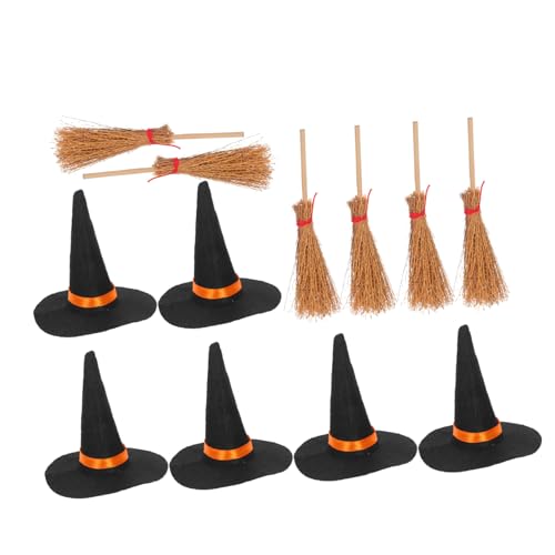 ZUNOXAZ 12 Stück Teiliges Halloween mit Mini Hexenhüten und Besen und Große Filzdekoration für Puppenhaus Handgefertigt Lebendige Farben für Halloween Partys und Miniatur Dekor ZUNOXAZ 12 Stück Teiliges Halloween mit Mini Hexenhüten und Besen und Große Filzdekoration für Puppenhaus Handgefertigt Lebendige Farben für Halloween Partys und Miniatur Dekor von ZUNOXAZ