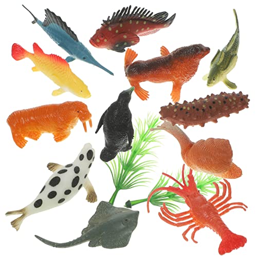 ZUNOXAZ 12 Stück Teiliges Lebensechte Meerestier Figuren aus Kunststoff Realistische Unterwasserwelt für Schildkrötenfigur als Lernspielzeug und Deko für Zuhause von ZUNOXAZ