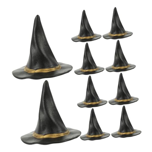 ZUNOXAZ 12 Stück Teiliges Mini Hexenhüte Schwarze Winzige Hexenhut Dekorationen für Puppenhaus DIY Halloween Party Zubehör Festliche Miniatur Zauberhüte für Puppenkostüme und Dekoration von ZUNOXAZ