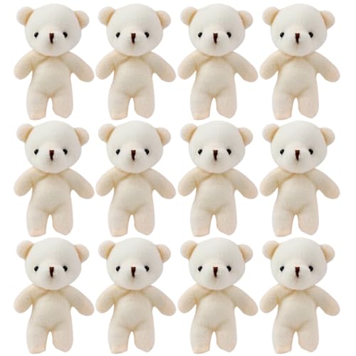 ZUNOXAZ 12 Stück Teiliges Mini Kuscheltier Bären Schlüsselanhänger aus Plüsch Niedliche DIY Deko Figuren Weiche Stofftiere für Geburtstag Geschenk und Wohnaccessoire von ZUNOXAZ