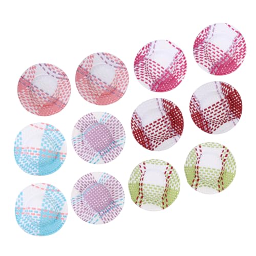 ZUNOXAZ 12 Stück Teiliges Mini Papierstrohhüte Miniatur Hüte zum Basteln DIY Puppenzubehör Bunte Gestreifte Kleine Hüte für Handwerk Dekoration Geschenkideen von ZUNOXAZ