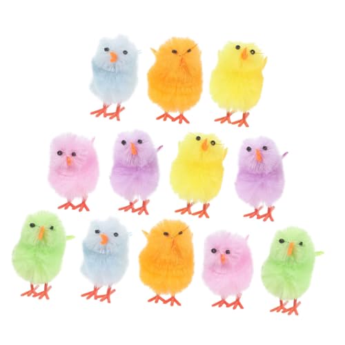 ZUNOXAZ 12 Stück Teiliges Mini Plüschküken Weiche Frühlingsküken Deko Niedliche Flauschige Kuscheltiere Realistische Kleine Hühnerfiguren Vielseitig Einsetzbar als Ostern Party Mitgebsel von ZUNOXAZ