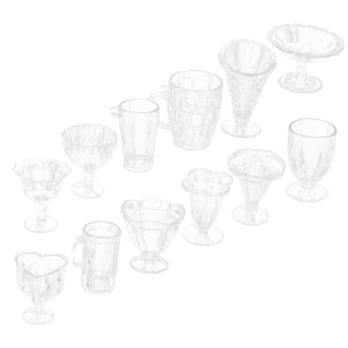 ZUNOXAZ 12 Stück Teiliges Miniatur Puppenhaus Glatte Oberfläche Dekorative Mini Küchenbecher Kindgerechtes Küchenspielzeug für Mädchen Ab Jahren Langlebig und Detailreich Gestaltet von ZUNOXAZ