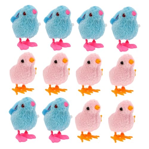 ZUNOXAZ 12 Stück Teiliges Wind up Kuscheltier mit Hase und Küken Kleine Spielzeuge für Kleinkinder Bunte Mechanische Frühlingsdeko und Geschenkideen Leicht zu Halten und Langlebig von ZUNOXAZ