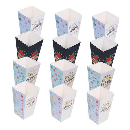 ZUNOXAZ 12 Teilige Lebensmittelbox Popcorn Filmparty Zubehör Pommes Frites Becher Party Gastgeschenke Für Kindergeburtstage Leckerli Boxen Für Den Schulanfang Party Zubehör Für Den von ZUNOXAZ