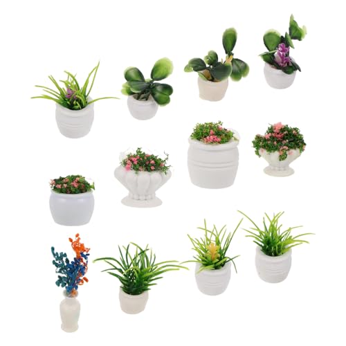 ZUNOXAZ 12pcs Miniature Bonsai Foto Requisite Modell Mini House Puppe Bonsai Puppe Bonsai Mini Dollhouse Bonsai Mini Landschaft Bonsai Mini Blumenpot von ZUNOXAZ