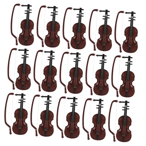 ZUNOXAZ 15 Sätze Teiliges Mini Violin Deko Detailgetreue Miniatur Violine Edle Holzoptik als Weihnachtsdeko Geburtstagsgeschenk Kindgerechtes Musikinstrument Modell Elegante von ZUNOXAZ