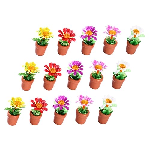 ZUNOXAZ 15 Stück Teiliges Miniatur Pflanzenmodell Mini Bonsai Puppenhaus Dekoration Künstliche Topfpflanzen Leichte Gartenlandschaft Ornamente für Puppenhaus und Fotorequisiten von ZUNOXAZ