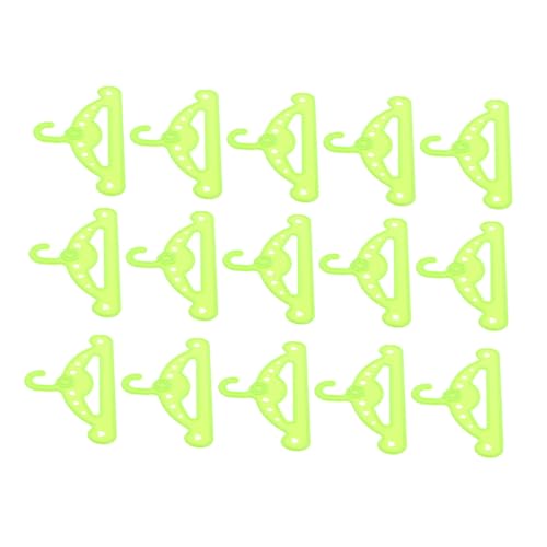 ZUNOXAZ 15 Teiliges Mini Puppenkleiderbügel aus Grünem Kunststoff Kreatives DIY Puppenzubehör und Weihnachtsstrumpfhalter Stabile Praktische Miniaturkleiderbügel für Puppenkleidung von ZUNOXAZ