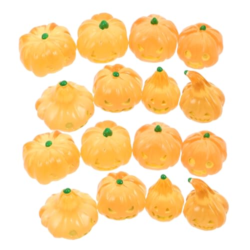 ZUNOXAZ 16 Stück Teiliges Leuchtende Mini-kürbis-Figuren Glow in The Dark Halloween Miniaturen Leichte Vielseitige Deko für Puppenhaus Thanksgiving Party und Herbstliche Mikrolandschaften von ZUNOXAZ