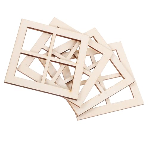 ZUNOXAZ 16 Stück Teiliges Mini Fensterrahmen aus Naturbelassenem Holz Puppenhaus Zubehör für Kreative Dekoration Robust und Realistisch für Puppenhaus Möbel und Kleine Wohnaccessoires von ZUNOXAZ