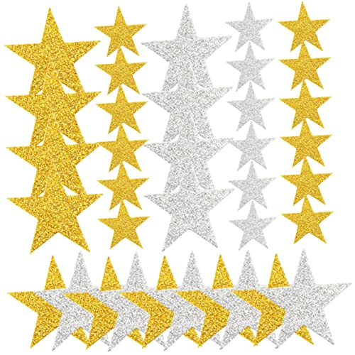 ZUNOXAZ 180 Stück Teiliges Glitter Stern Sticker Glitzernde Eva Sterne Sichere Belohnungsaufkleber für Bastelarbeiten und Partygeschenke Vielseitig für Weihnachten und Festliche von ZUNOXAZ
