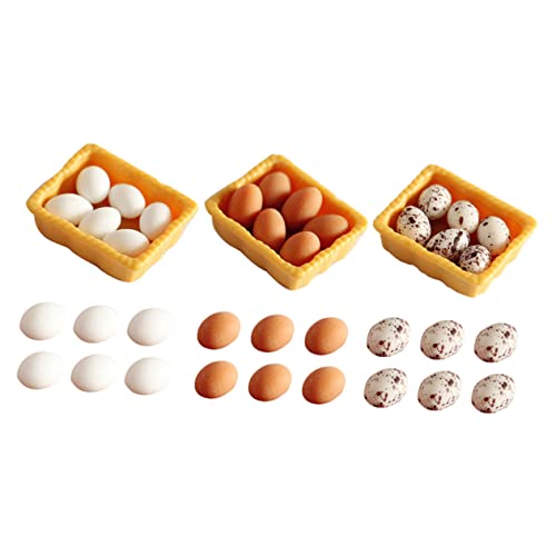 ZUNOXAZ 1Satz Miniatur Eier für Weiße und Gemusterte Kücheneier Box Zubehör für Puppenhaus Dekoration und Kreatives Fördert Fantasie und Kreativität von ZUNOXAZ