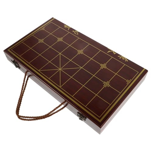 ZUNOXAZ 1Satz Reisefreundliches Chinesisches Schachspiel aus Holz Handgefertigtes Tragbares Dual Use Design mit Aufbewahrungsfunktion Bildungsspielzeug für Erwachsene und Perfektes von ZUNOXAZ