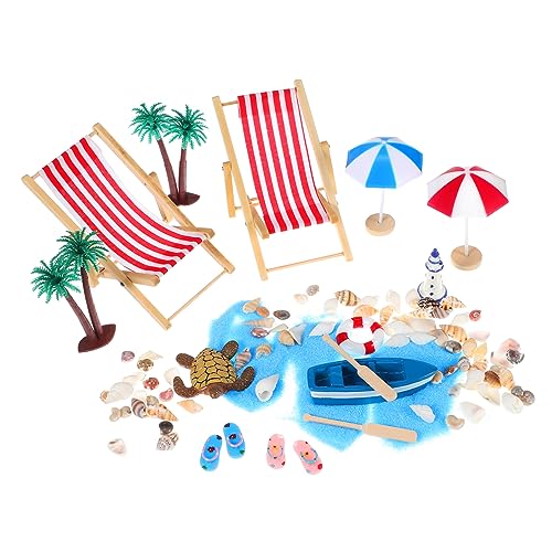 ZUNOXAZ 1Satz Strandstuhlmodell Lustige Mikrolandschaft Dekoration für Puppenhäuser und Tischdeko Interaktive Strandatmosphäre mit Bäumen Muscheln und Liegestühlen ZUNOXAZ 1Satz Strandstuhlmodell Lustige Mikrolandschaft Dekoration für Puppenhäuser und Tischdeko Interaktive Strandatmosphäre mit Bäumen Muscheln und Liegestühlen von ZUNOXAZ