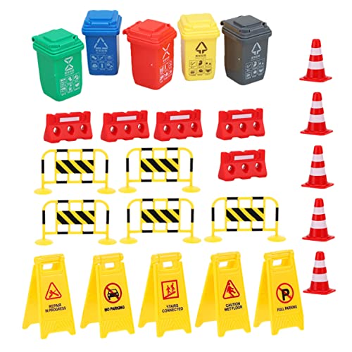 ZUNOXAZ 1Satz Verkehrszeichen Spielset für Teiliges mit Straßenschildern Roten Kegeln und Gelben Absperrungen Lehrspielzeug Verkehrssicherheit von ZUNOXAZ