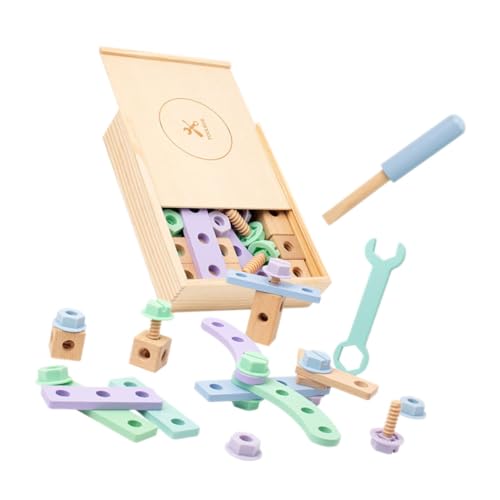 ZUNOXAZ 1Satz Werkzeugkasten Holzwerkzeuge für Kleinkinder Montessori DIY Bauspielzeug Tragbar und Sicher Lernspielzeug für Kreative und Endlosen Spaß ZUNOXAZ 1Satz Werkzeugkasten Holzwerkzeuge für Kleinkinder Montessori DIY Bauspielzeug Tragbar und Sicher Lernspielzeug für Kreative und Endlosen Spaß von ZUNOXAZ