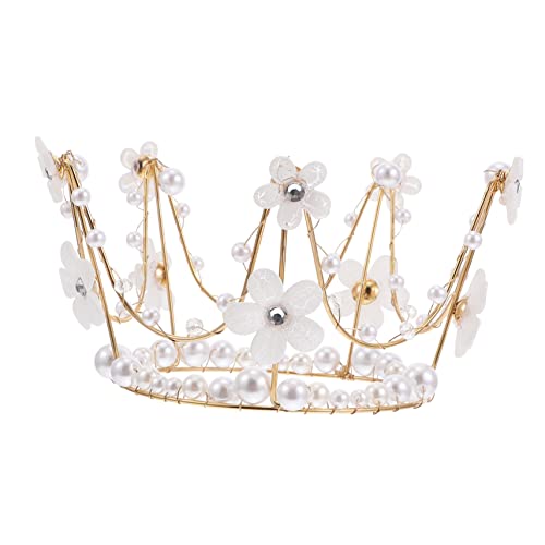 ZUNOXAZ 1Stück Elegante Perlencrown Torten Dekoration für Geburtstagsfeiern Zartes Haarschmuck Accessoire für Hochzeiten und Stilvoller Cake Topper für Besondere Anlässe von ZUNOXAZ