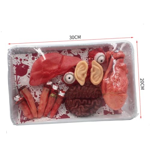 ZUNOXAZ 2 Boxen Halloween Schauriges Organ Teilig mit Blutigen Realistischen Körperorganen Wiederverwendbare Horror Dekoration für Halloween Party Cosplay und Foto Requisiten von ZUNOXAZ