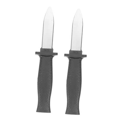 ZUNOXAZ 2 Halloween Schwarze Fake Retractable Knife Verschwindende Klinge Horror Requisiten für Theater Kostüm Partyspaß und Scherzartikel von ZUNOXAZ