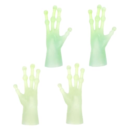 ZUNOXAZ 2 Paare Geisterhandschuhe Alien Hände Realistisch Alien-Finger-handschuh-Abdeckung Lustige Alien-fingerhandschuhe Handpuppen Außerirdische Fingerhände Hellgrün PVC von ZUNOXAZ
