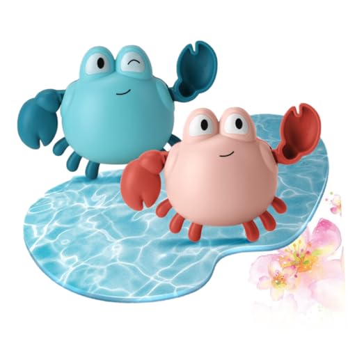 ZUNOXAZ 2 STÜCK Teiliges Wind Up Badewannenspielzeug Krabbe Badespielzeug für Kleinkinder Bunte Wasserspielzeuge Sicher und Hautfreundlich für Ruhiges Babybad Zufällige Zufällige Farbe von ZUNOXAZ