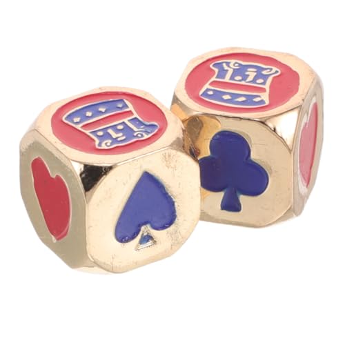 ZUNOXAZ 2 STÜCK Würfel aus Robustem Zinklegierung mit Polierter Oberfläche und Verspieltem Herzmuster Multifunktionale Spielwürfel für Rollenspiele und Familienpartys Langlebig und von ZUNOXAZ