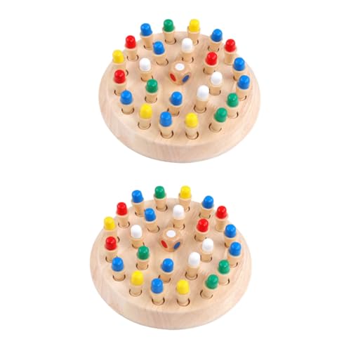 ZUNOXAZ 2 Sätze Holz Memory Schachspiel Lernspielzeug Intelligenzförderndes Brettspiel Logiktraining Frühpädagogik für Jungen und Mädchen von ZUNOXAZ