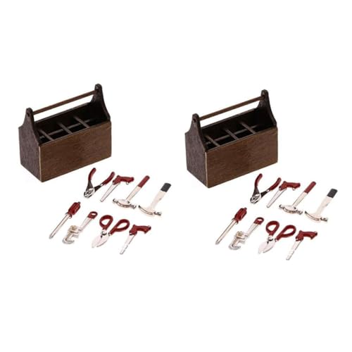 ZUNOXAZ 2 Sätze Maßstab Miniatur Familienset Dekoratives Mini Szenen Zubehör Realistisches Design Hellbraun von ZUNOXAZ