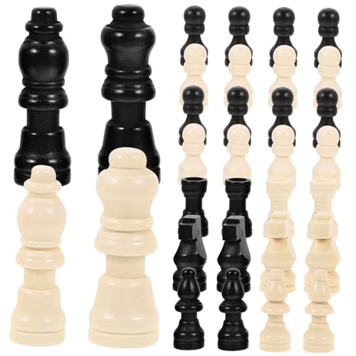 ZUNOXAZ 2 Sätze Mini Holz Schachfiguren Internationale Schachspiel Zubehör Glatte Stabile und Tragbare Holz schachspielsteine für Familienspiele von ZUNOXAZ