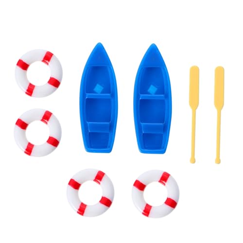 ZUNOXAZ 2 Sätze Miniatur Strand Deko Teilig DIY Meeresspielzeug für Puppenhaus Zubehör Leichte Miniatur Holzboote und Garten und Wohnungsdekoration von ZUNOXAZ