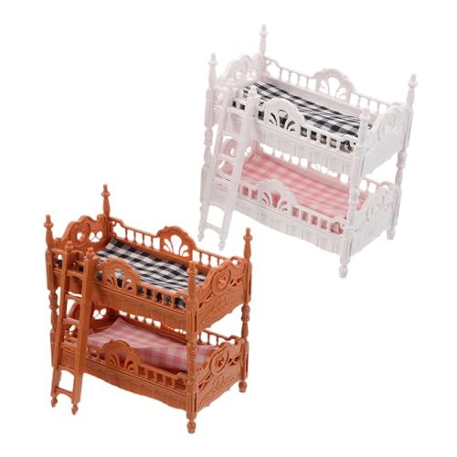 ZUNOXAZ 2 Sätze Puppenhaus Etagenbett Realistische Miniatur Schlafzimmermöbel aus Robustem Kunststoff und Weichem Stoff Stabiles für Kreatives Rollenspiel und Familienfreundliche ZUNOXAZ 2 Sätze Puppenhaus Etagenbett Realistische Miniatur Schlafzimmermöbel aus Robustem Kunststoff und Weichem Stoff Stabiles für Kreatives Rollenspiel und Familienfreundliche von ZUNOXAZ