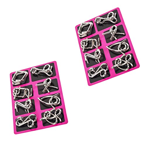 ZUNOXAZ 2 Sätze Teiliges Gehirntrainer Knobelspiel Intellektuelles Entwirrungs Puzzle Traditionelles Chinesisches Interlock Ringspiel für Teens Erwachsene Portable Denkspiel von ZUNOXAZ