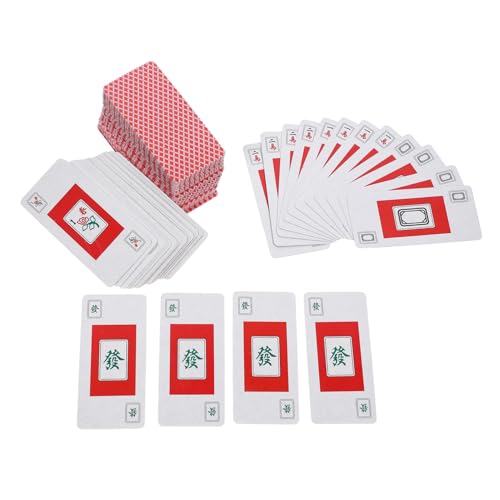 ZUNOXAZ 2 Sätze Tragbares Mahjong Kartenspiel Wasserdichtes Kunststoff spielkartenset mit Würfeln für Camping Party Zuhause Familienunterhaltung ZUNOXAZ 2 Sätze Tragbares Mahjong Kartenspiel Wasserdichtes Kunststoff spielkartenset mit Würfeln für Camping Party Zuhause Familienunterhaltung von ZUNOXAZ