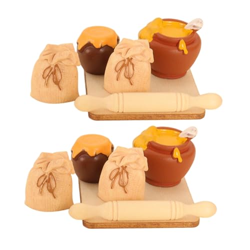 ZUNOXAZ 2 Satz Miniatur Backzubehör für Puppenhaus Miniatur Küchenwerkzeuge mit Nudelholz Honigglas und Mehltüte für Puppenhausdekor Basteln und Fotoshooting ZUNOXAZ 2 Satz Miniatur Backzubehör für Puppenhaus Miniatur Küchenwerkzeuge mit Nudelholz Honigglas und Mehltüte für Puppenhausdekor Basteln und Fotoshooting von ZUNOXAZ