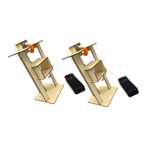 ZUNOXAZ 2 Stück DIY Holzaufzug Bausatz Teilig für Sicheres Holzmaterial Pädagogisches Lernspielzeug für Grundschüler Kreatives Stem Experimentierspielzeug Altersgerecht und Motivierend von ZUNOXAZ