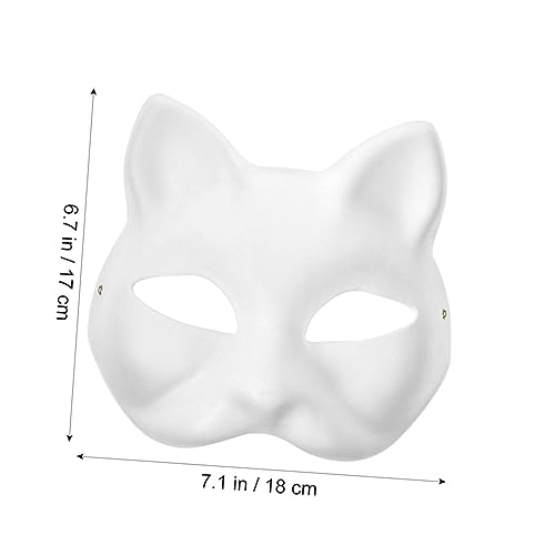 ZUNOXAZ 2 Stück DIY Weiße Katzen Halbmaske aus Papier Blanko Halloween Party Tiermaske zum Bemalen Faschingsmasken für Erwachsene Sichere und Langlebige Papiermaske für Kreative ZUNOXAZ 2 Stück DIY Weiße Katzen Halbmaske aus Papier Blanko Halloween Party Tiermaske zum Bemalen Faschingsmasken für Erwachsene Sichere und Langlebige Papiermaske für Kreative von ZUNOXAZ