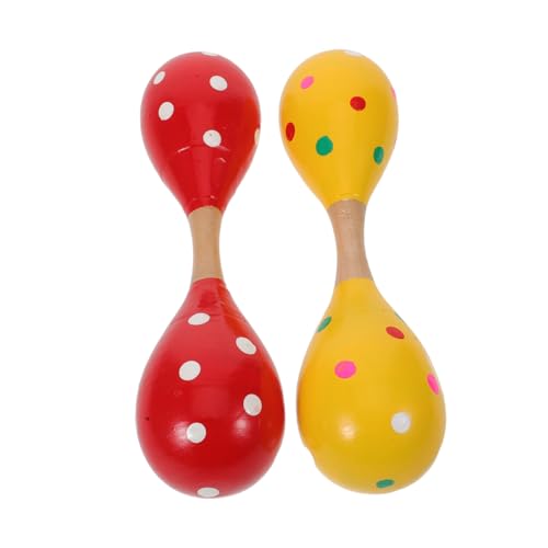 ZUNOXAZ 2 Stück Holz-Maracas Doppelköpfig Handliche Percussion-rasseln für Erwachsene Musikalisches Lernspielzeug zur Rhythmusförderung und Feinmotorik-entwicklung Tragbar und Robust von ZUNOXAZ