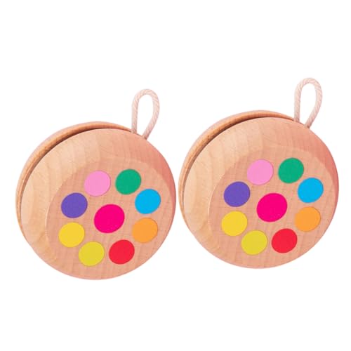 ZUNOXAZ 2 Stück Holz Yo Yo Cartoon Tier Design Pädagogisch Fördert Fingerfertigkeit Handlich Robust für Jungen und Mädchen Flexibles Handgelenk und Koordinationstraining von ZUNOXAZ