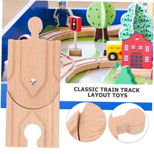 ZUNOXAZ 2 Stück Holzschienen Zubehör DIY Zug Gleisbausatz Spielszene Zubehör für Kreative Holzeisenbahn für Jungen und Mädchen zur Feinmotorik und Fantasie von ZUNOXAZ
