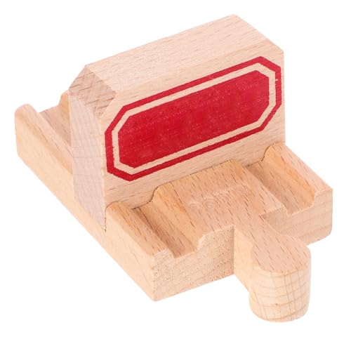 ZUNOXAZ 2 Stück Holzspielzeug Stop Tracks für Eisenbahn DIY Schienenbausteine für Kreative Fördert Motorik und Vorstellungskraft aus Natürlichem Holz Gefertigt von ZUNOXAZ