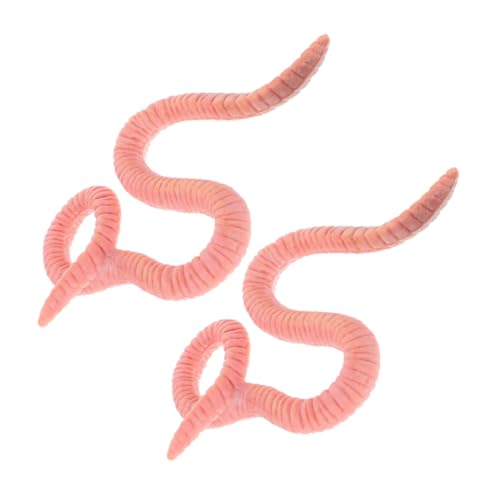 ZUNOXAZ 2 Stück Insektenmodell Regenwürmer Party Tiermodelldekor Realistisch Künstlich Simulationsmodell Simulationstier Kleine Tierfiguren Gefälschtes Tiermodell Plastik Rosa von ZUNOXAZ